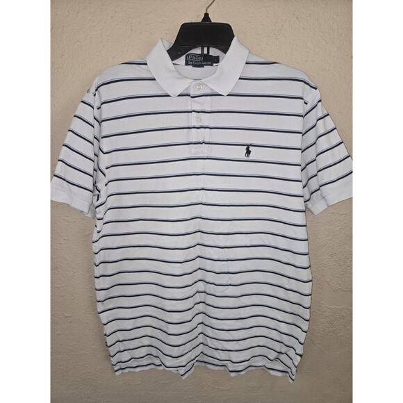 Polo Ralph Lauren Other - Polo Ralph Lauren Men’s Polo Shirt, WHITE BLUE STRIPE, Size Large